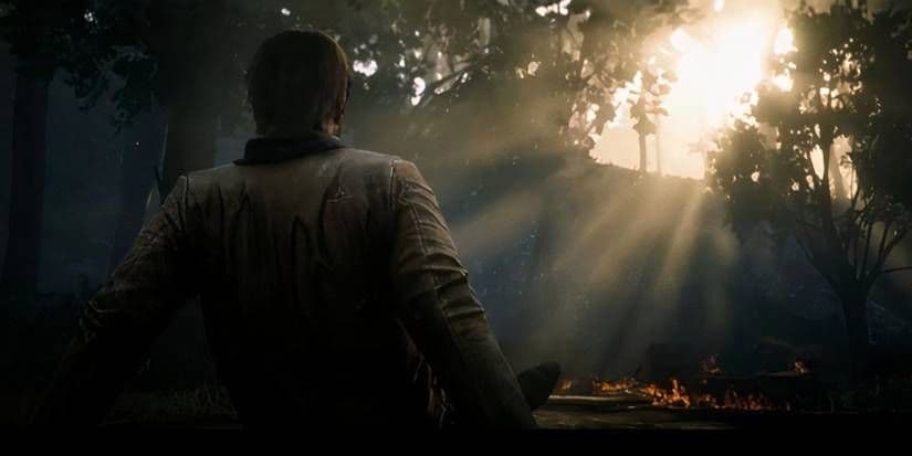 Arthur Morgan sits in a forest during his final moments in Red Dead Redemption 2.