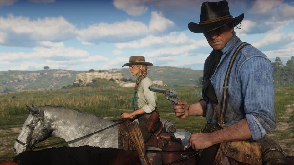 A scenic but dangerous encounter in the Red Dead Redemption 2 wilderness.