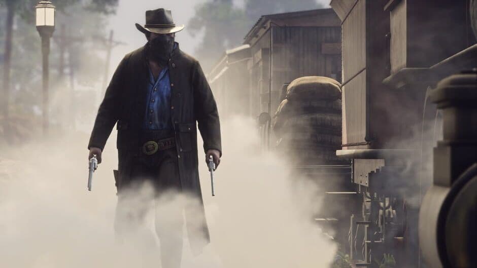 A scenic view of the Red Dead Redemption 2 landscape where players can help strangers.