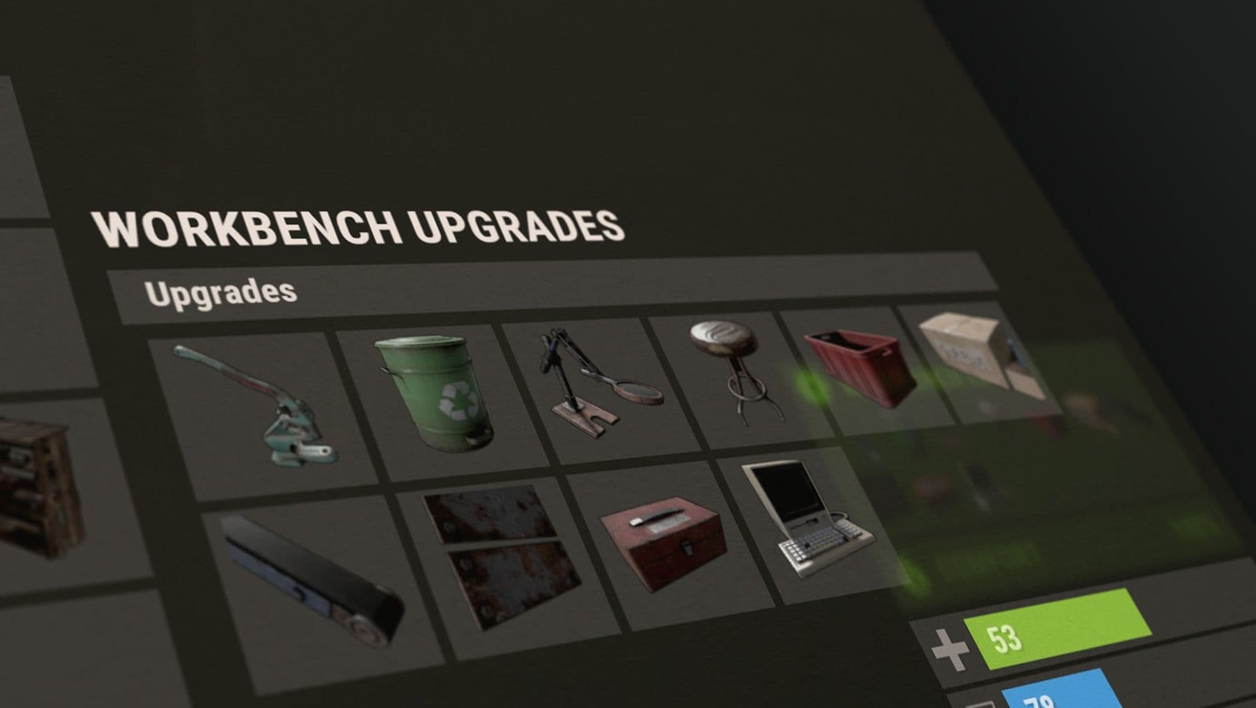 Rust Workbench upgrades menu showing installed modules