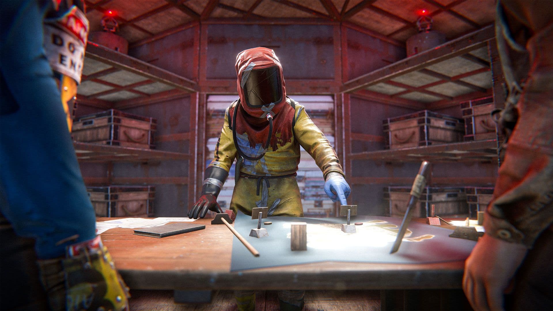 Rust players gathered around a Clan Table