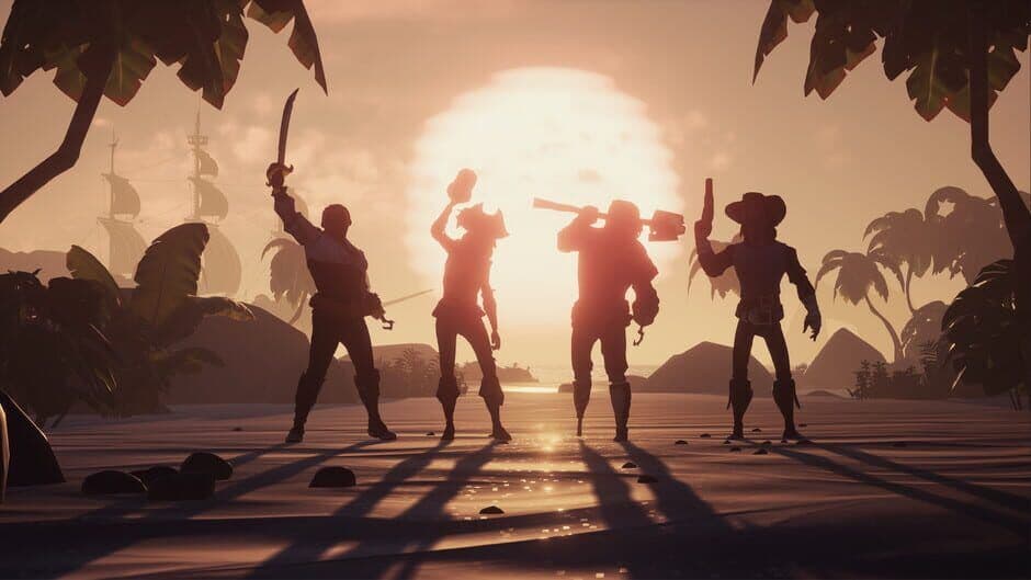 Captura de pantalla oficial del juego Sea of Thieves que muestra la aventurera vida pirata.