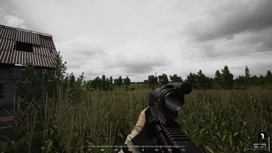 A military vehicle positioned on a dirt road in Squad showcasing environmental interaction.