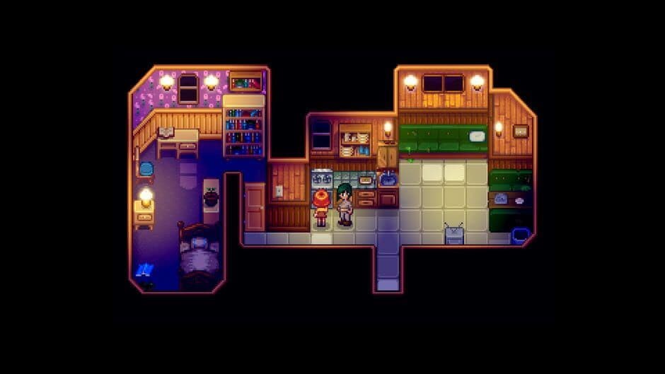 Official Stardew Valley screenshot displaying character interaction and UI elements.