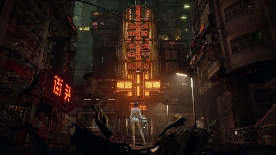 Combat mechanics and visual effects are shown in this official Stellar Blade: Blood Rain screenshot.