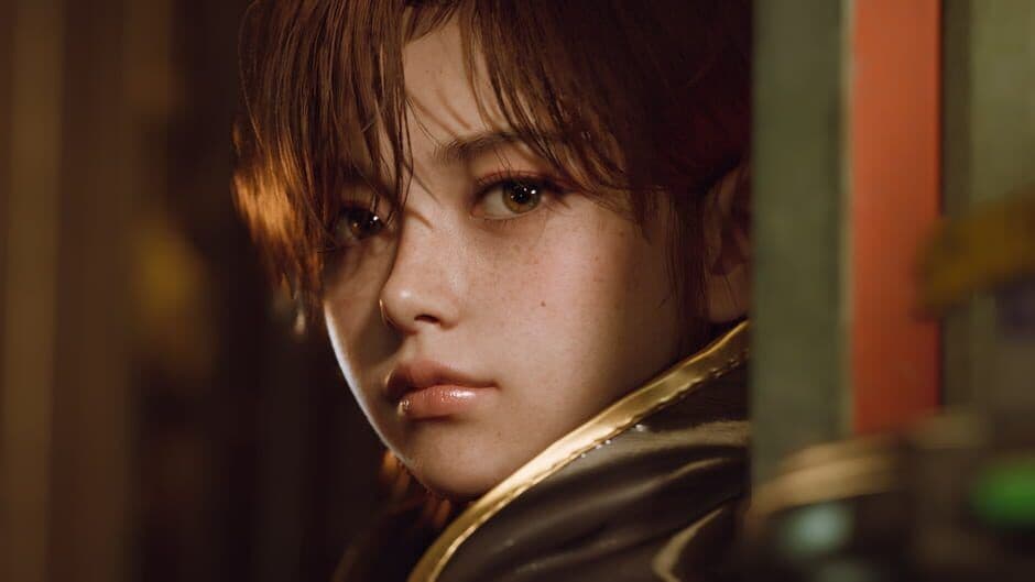 The protagonist Eve stands ready for battle in a screenshot from Stellar Blade Blood Rain.