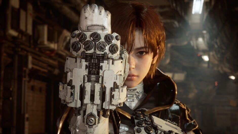 Combat gameplay in Stellar Blade featuring Eve against a Naytiba, highlighting character animations and effects.