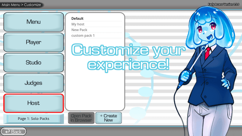 The Choicer Voicer menu screen highlighting the Studio Mode option for local multiplayer setup.