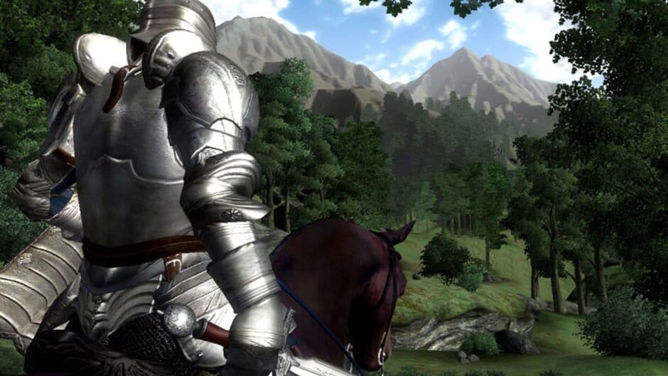 Un personaje participa en un combate en tiempo real dentro del mundo de The Elder Scrolls IV Oblivion.