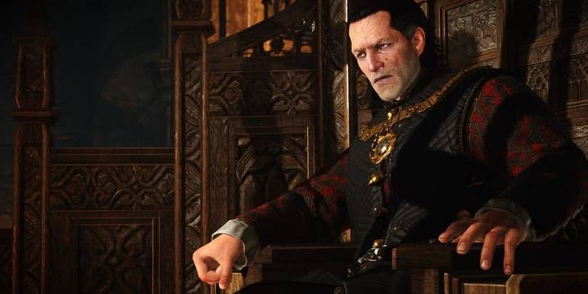 El Emperador Emhyr var Emreis se sienta en su trono en The Witcher 3, representando el final de la victoria de Nilfgaard.