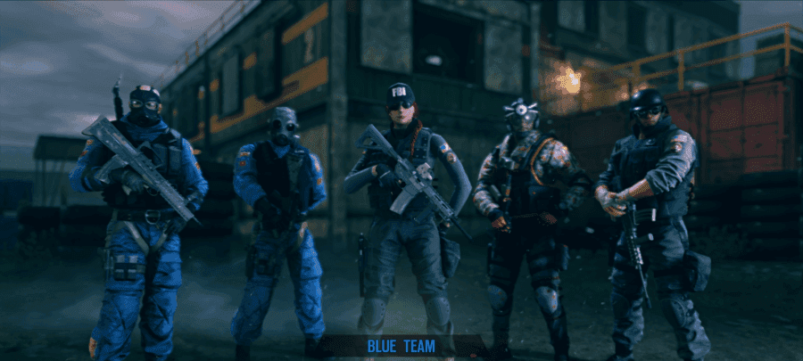 A group of Rainbow Six Siege X operators showcasing the diverse specialist roster and team composition.
